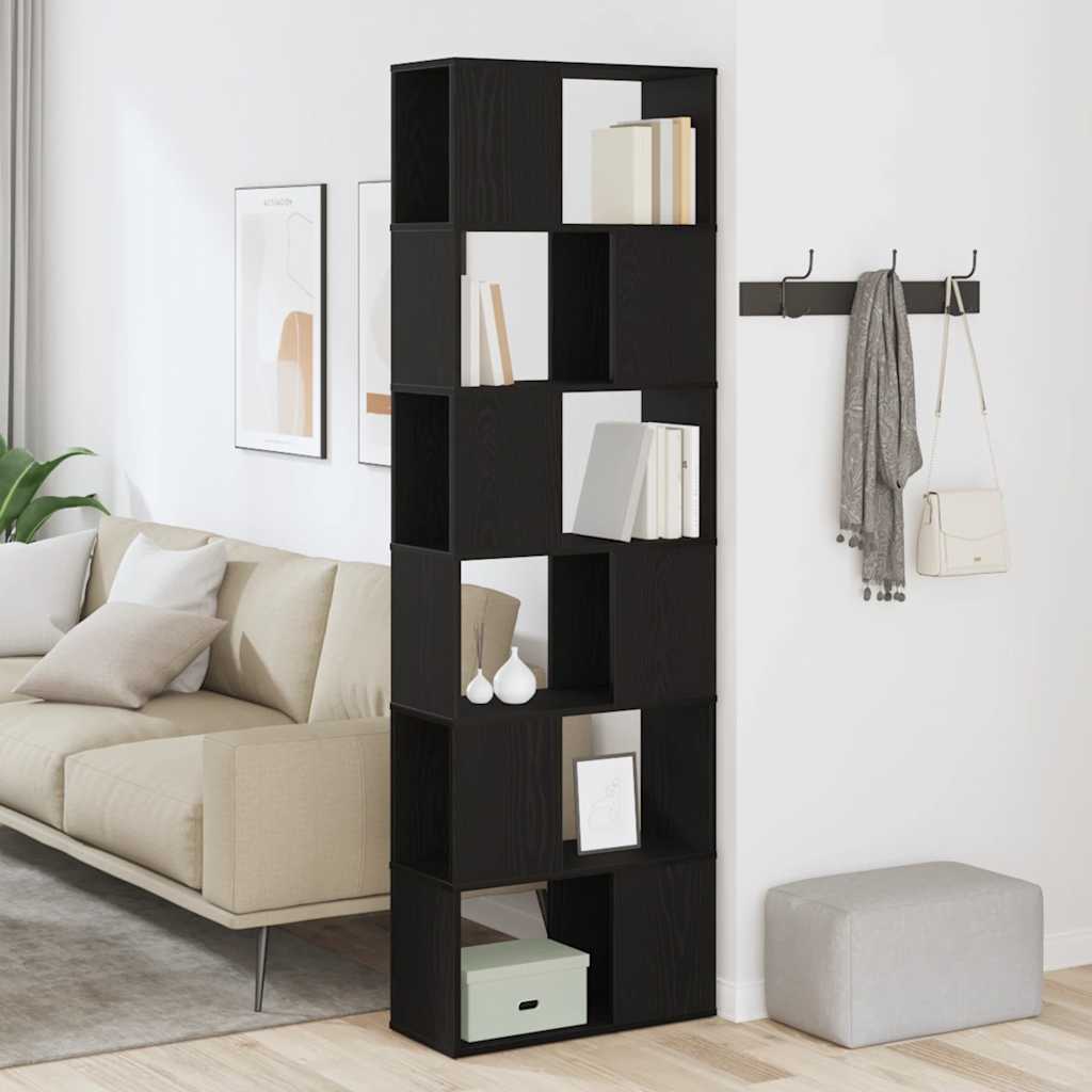 Libreria/Divisorio Rovere Nero 60x24x186 cm
