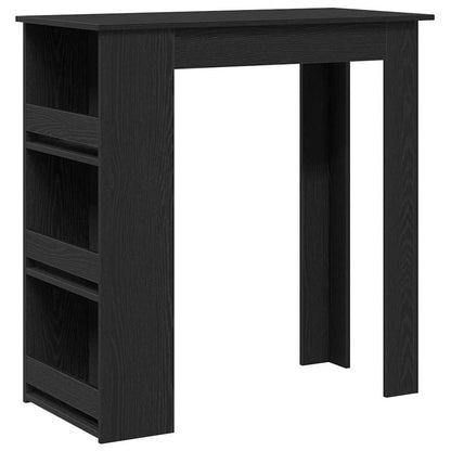 Tavolo da Bar con Ripiani Rovere Nero 102x50x103,5cm Truciolato