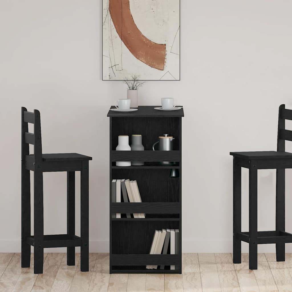Tavolo da Bar con Ripiani Rovere Nero 102x50x103,5cm Truciolato