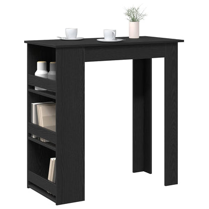 Tavolo da Bar con Ripiani Rovere Nero 102x50x103,5cm Truciolato