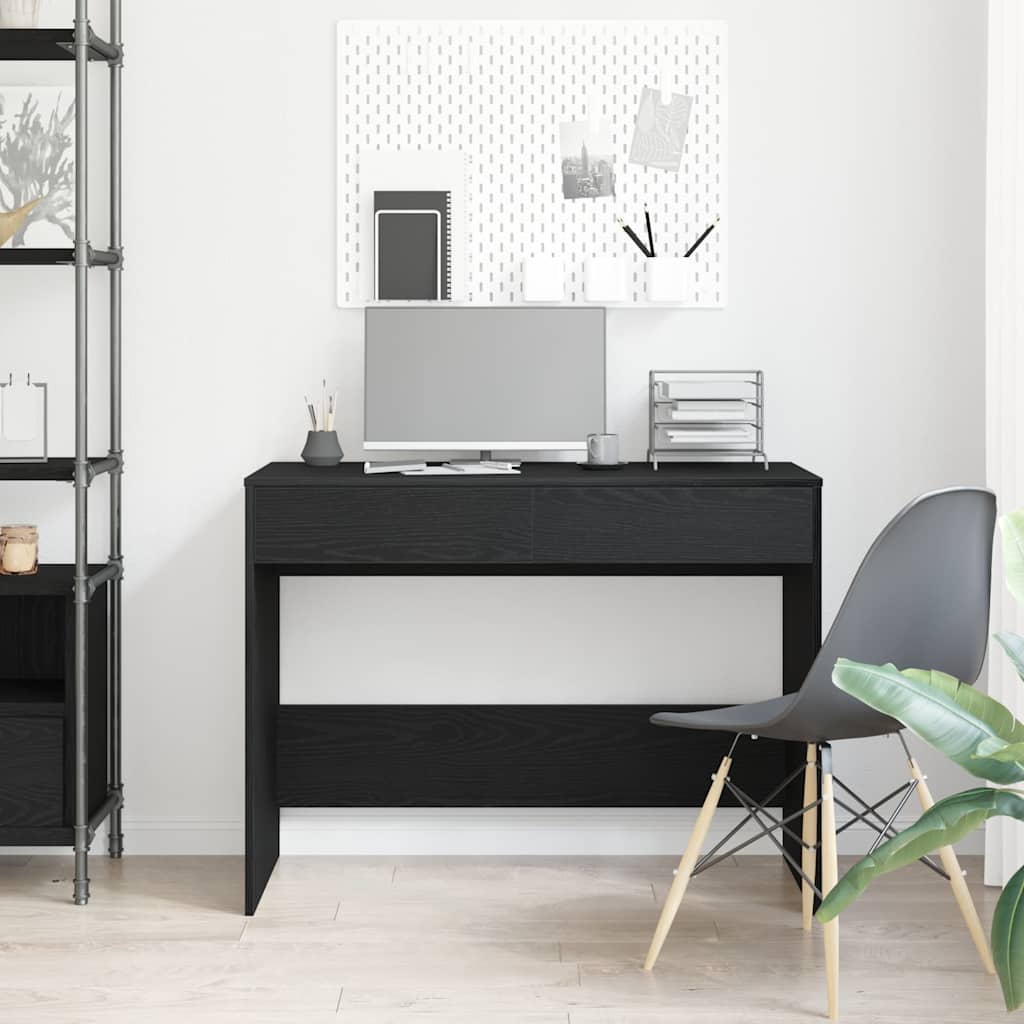 Scrivania Rovere Nero 101x50x76,5 cm in Legno Multistrato