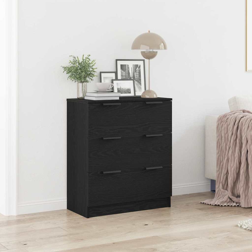 Credenza Rovere Nero 60 x 30 x 70 cm Legno multistrato