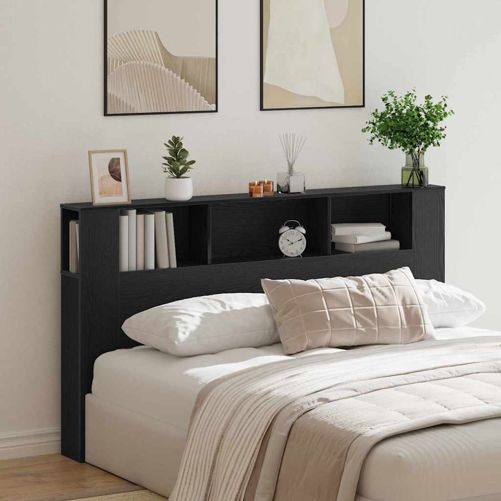 Testata del letto Rovere nero 180 x 18.5 x 102.5 cm