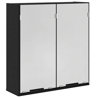 Mobiletto per specchio con porta Rovere Nero 64 x 20 x 67 cm