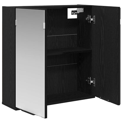 Mobiletto per specchio con porta Rovere Nero 64 x 20 x 67 cm