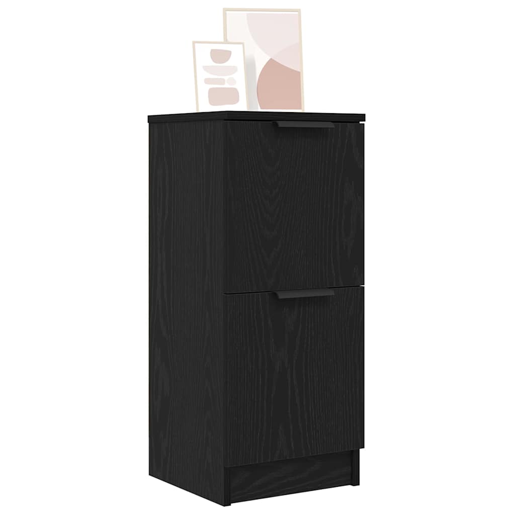 Credenza 2 pcs Rovere Nero 30 x 30 x 70 cm Legno multistrato