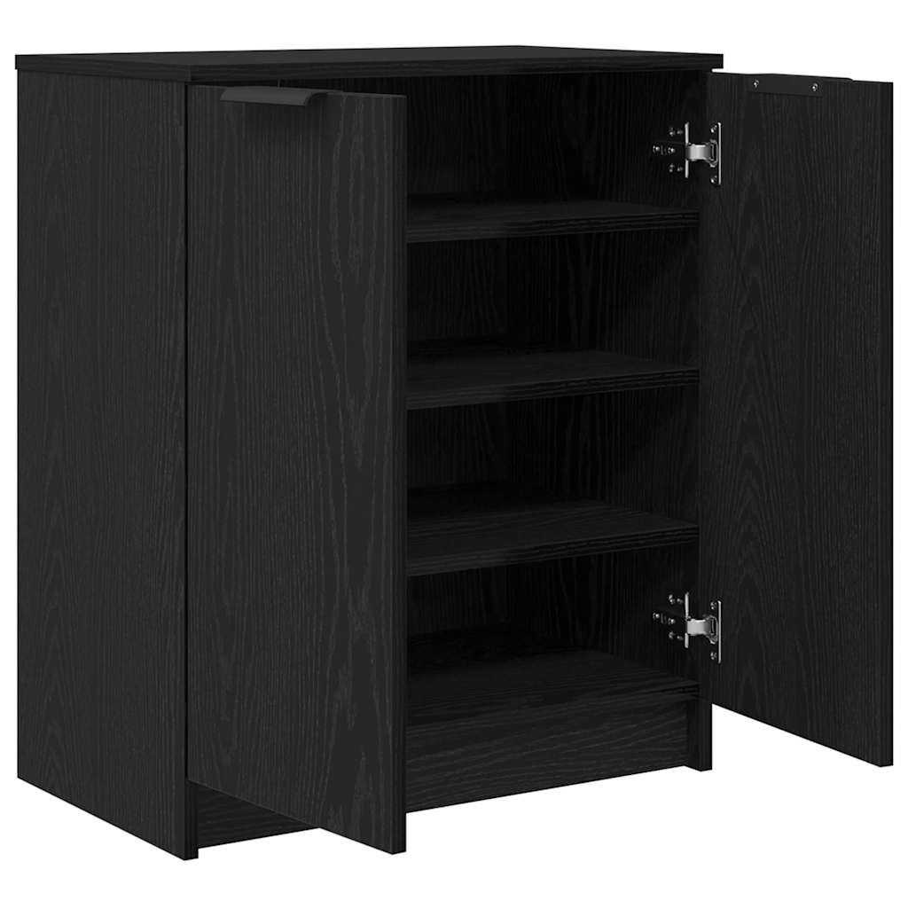 Mobile per scarpe Rovere Nero 59 x 35 x 70 cm Legno multistrato