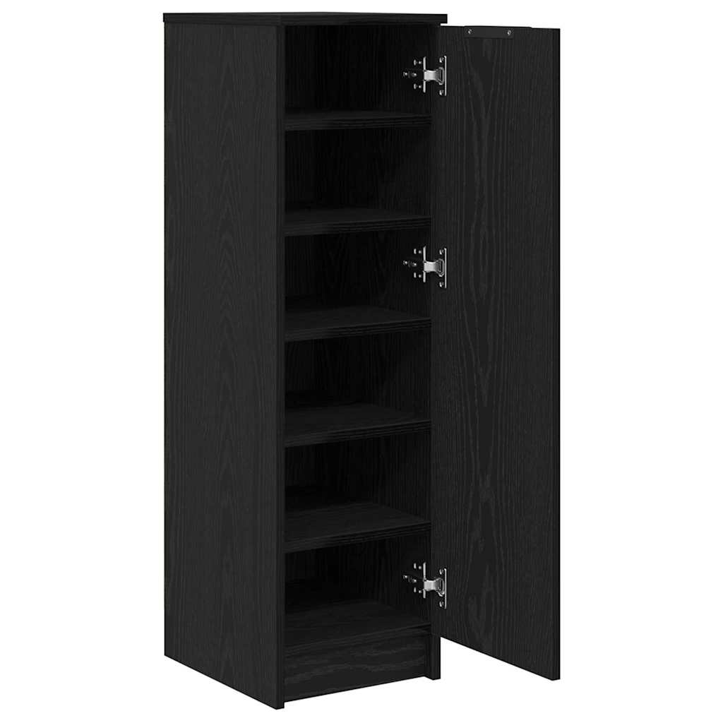 Mobile per scarpe con porta Rovere Nero 29,5 x 35 x 101 cm