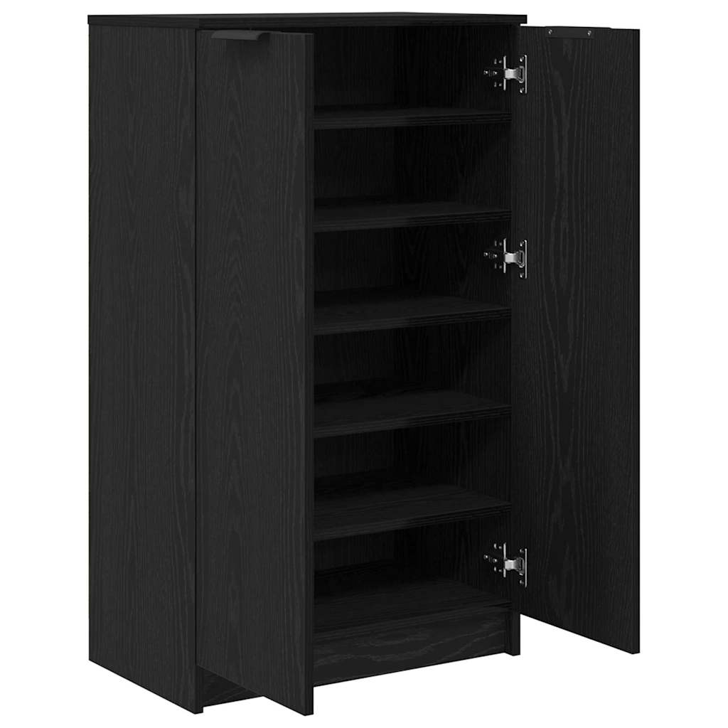 Mobile per scarpe con lo scaffale Rovere Nero 59 x 35 x 100 cm