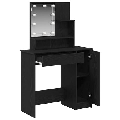 Tavolo da Trucco con cassetto Rovere Nero 86,5 x 35 x 136 cm