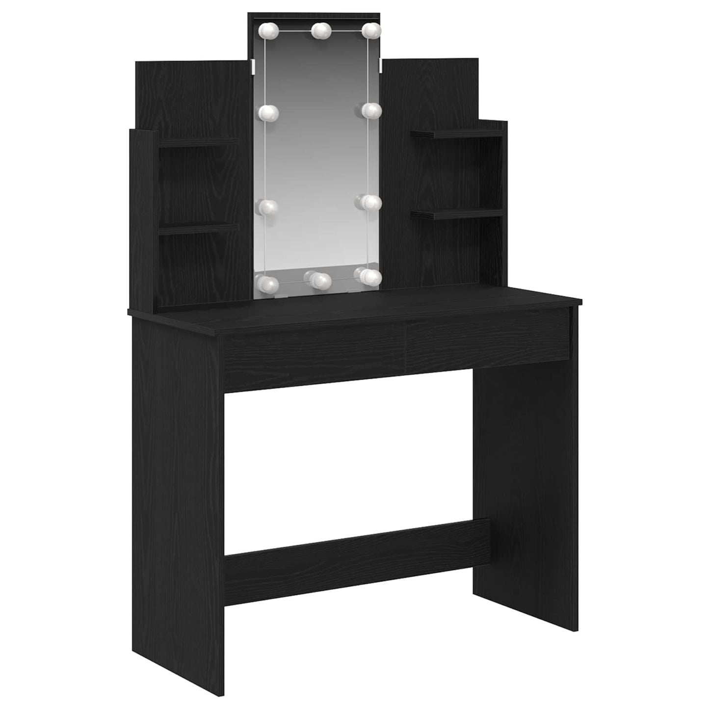 Tavolo da Trucco Rovere Nero 96 x 39 x 142 cm Legno multistrato