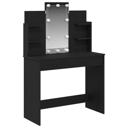 Tavolo da Trucco Rovere Nero 96 x 39 x 142 cm Legno multistrato