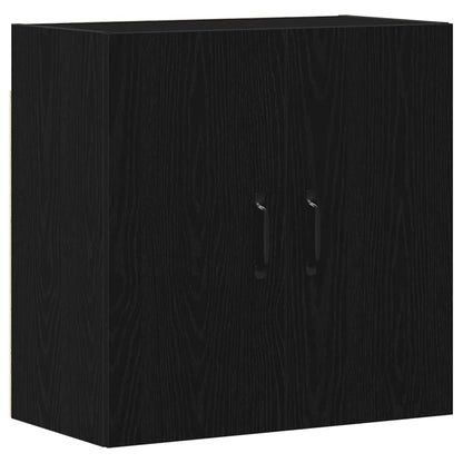 Mobiletto da Parete Rovere Nero 60x31x60 cm in Legno Massello