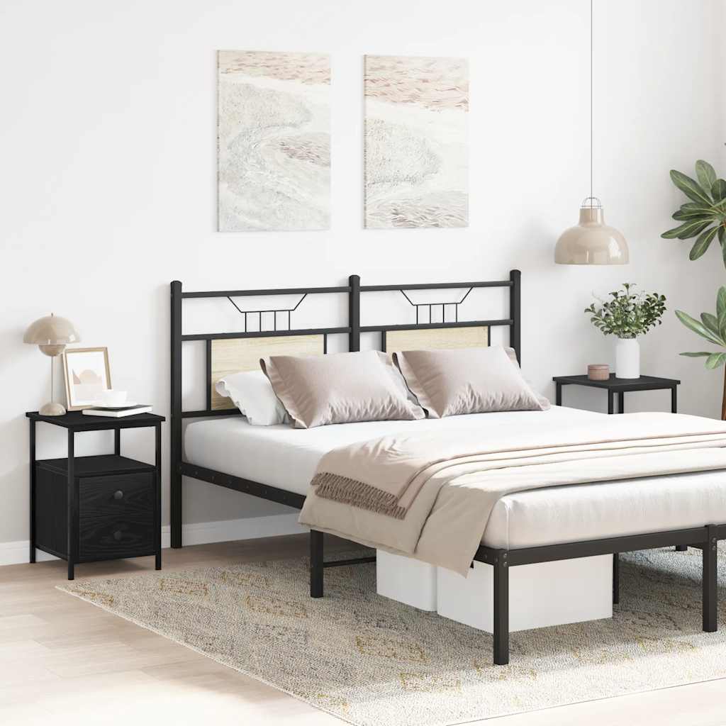 Comodini 2 pz Rovere Nero 34x35,5x50 cm Legno di Argilla