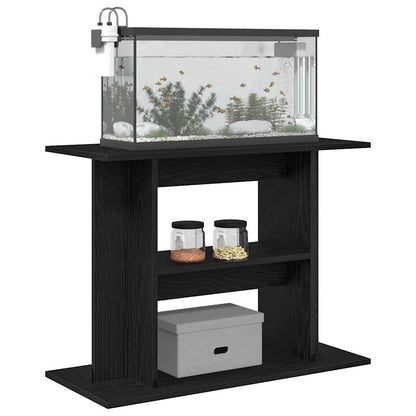 Supporto Acquario 80x35x60 cm Legno Multistrato Rovere Nero