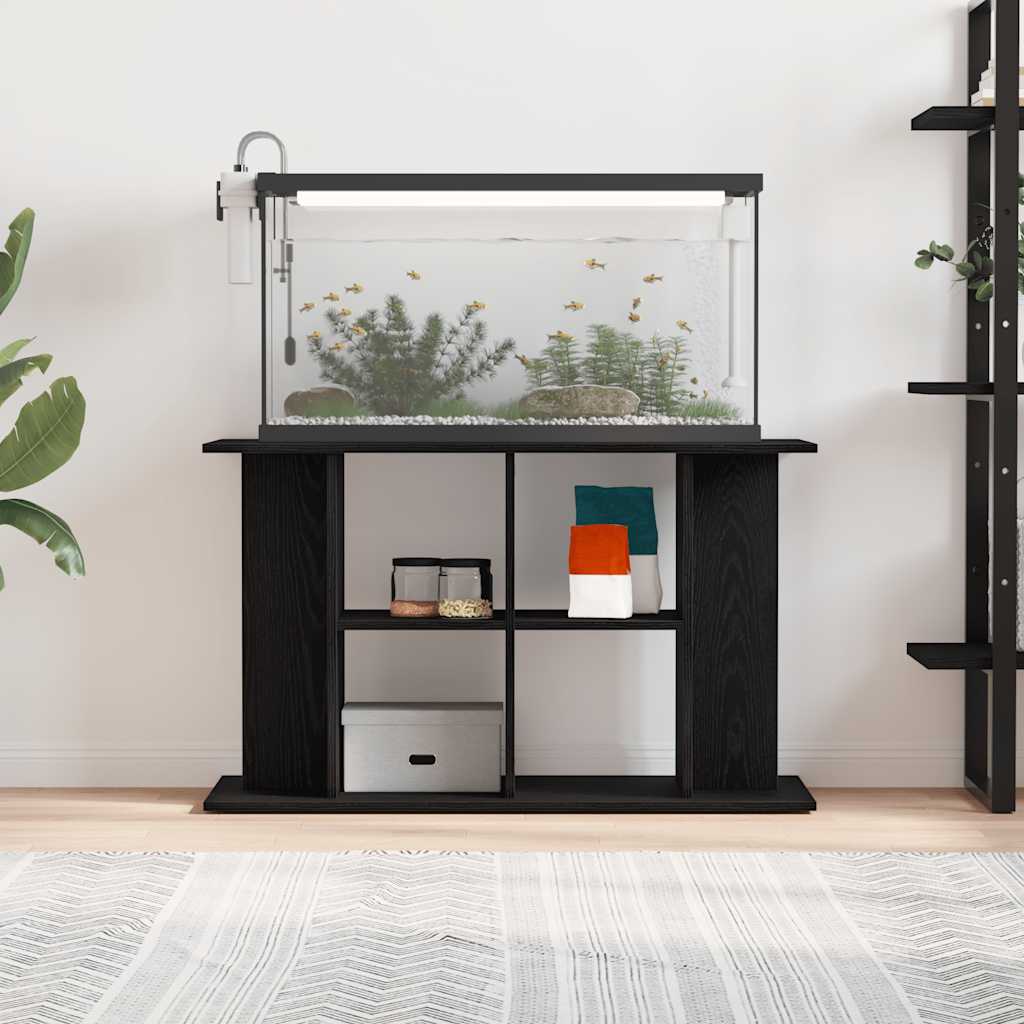 Supporto Acquario 100x40x60 cm Legno Multistrato Rovere Nero