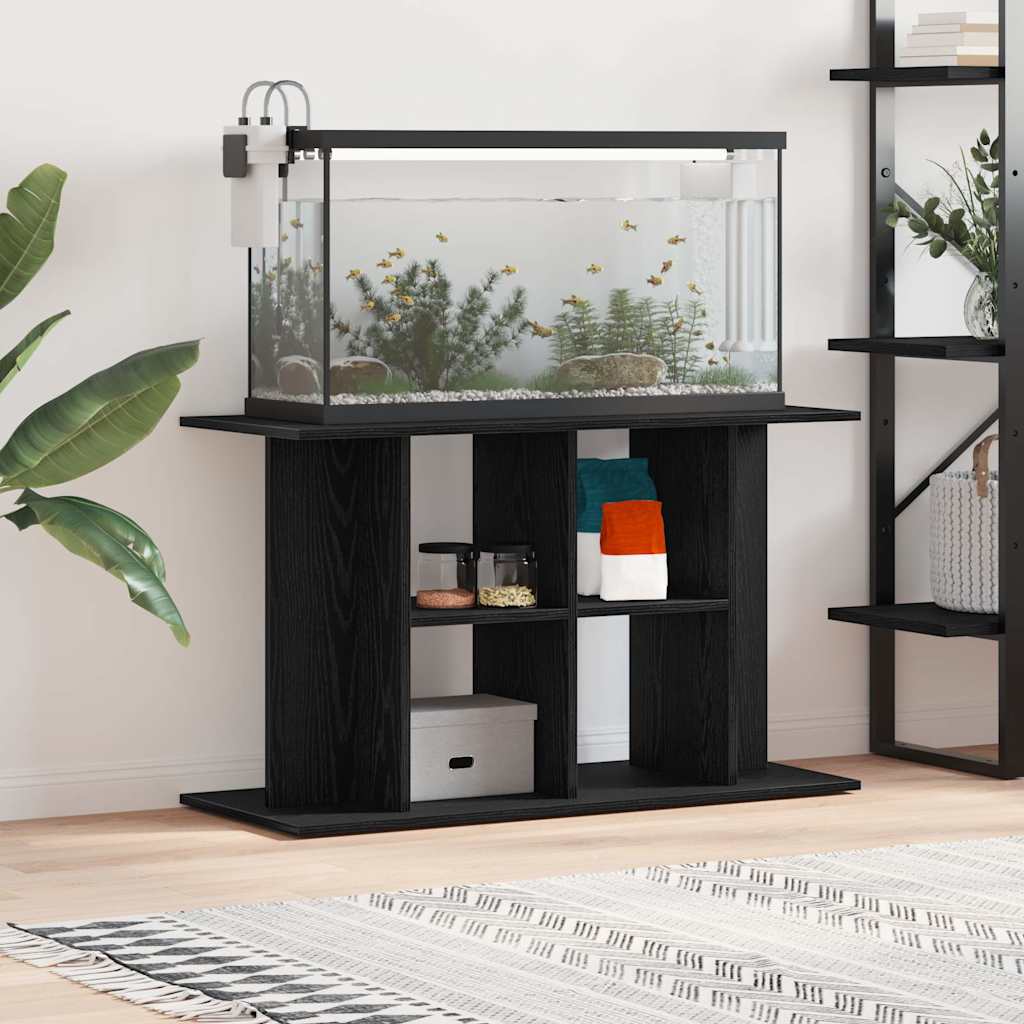 Supporto Acquario 100x40x60 cm Legno Multistrato Rovere Nero