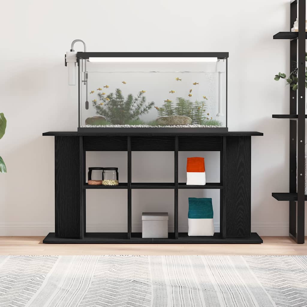 Supporto Acquario 120x40x60 cm Legno Multistrato Rovere Nero