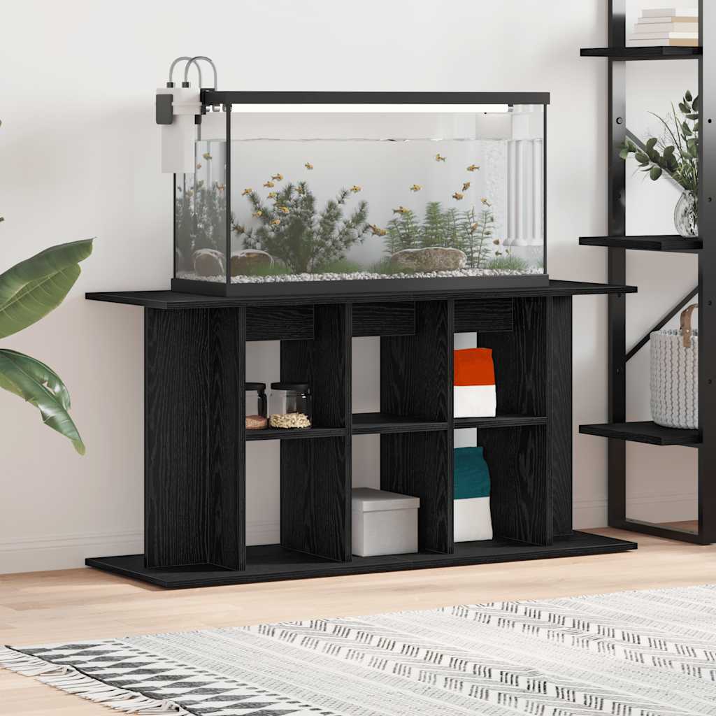 Supporto Acquario 120x40x60 cm Legno Multistrato Rovere Nero