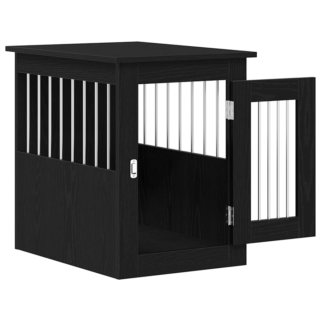 Trasportino per Cani Rovere Nero 45x62x59 cm in Legno Aggregato