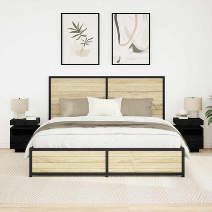 Armadio da Notte 2 pcs Rovere Nero 40 x 39 x 48,5 cm