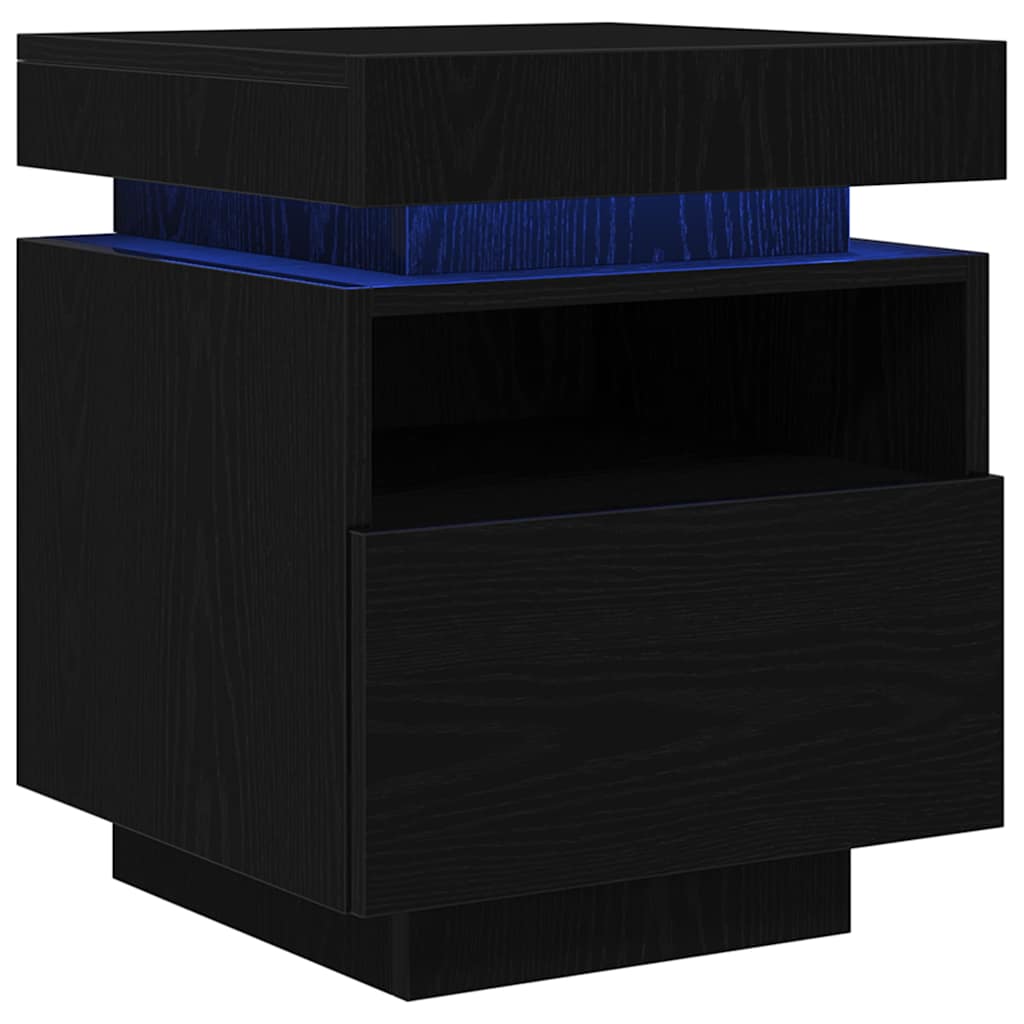 Armadio da Notte 2 pcs Rovere Nero 40 x 39 x 48,5 cm
