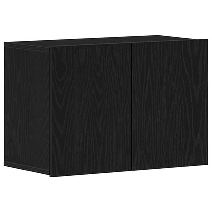 Mobile TV Rovere Nero 60x30x41 cm in Legno Massello