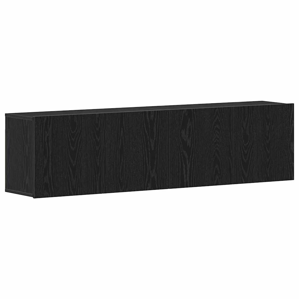 Mobili Porta TV 2 pz Rovere Nero 160x30x41 cm Legno Assicellare