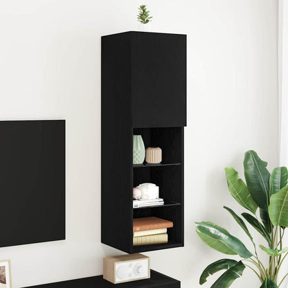 Set mobile TV Rovere Nero 30,5 x 30 x 102 cm Legno multistrato