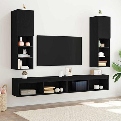 Set mobile TV 2 pcs Rovere Nero 30,5 x 30 x 102 cm