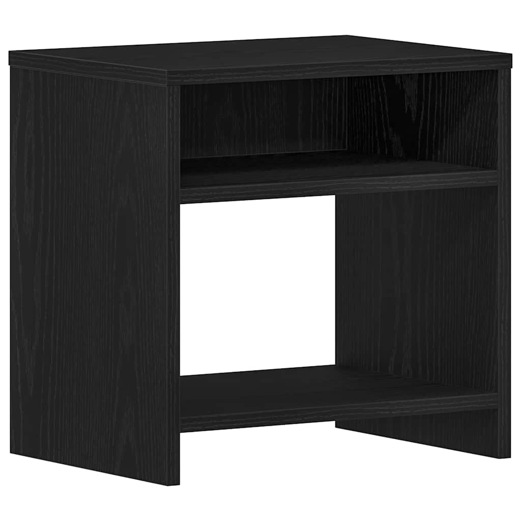 Comodino Rovere Nero 40x30x40 cm in Legno Multistrato