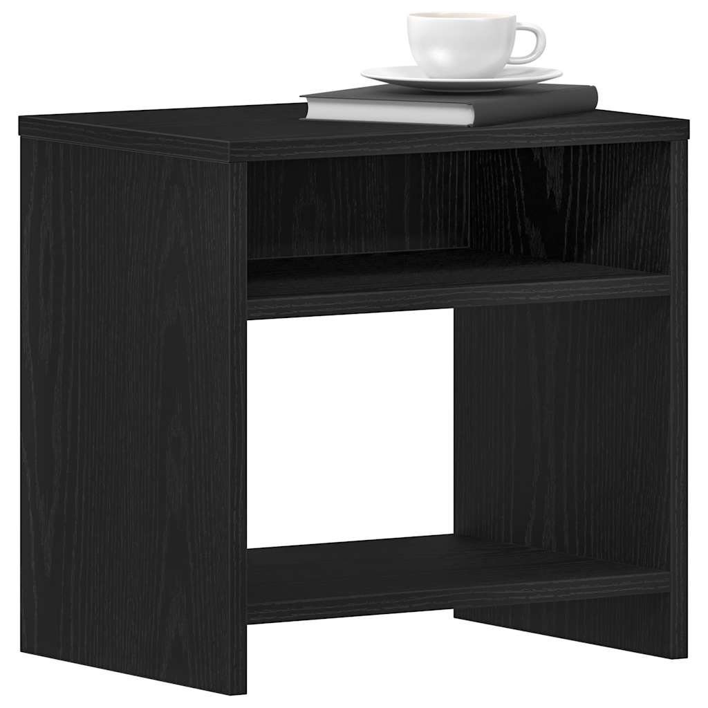 Comodini 2pz Rovere Nero 40x30x40 cm in Legno Multistrato