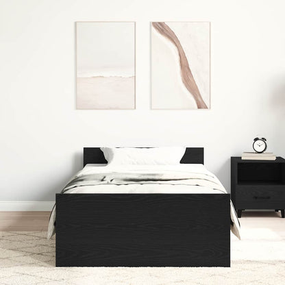 Giroletto senza Materasso Rovere Nero 90x200cm in Truciolato