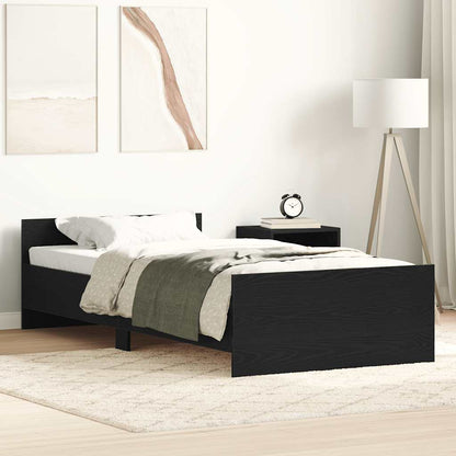 Giroletto senza Materasso Rovere Nero 90x200cm in Truciolato