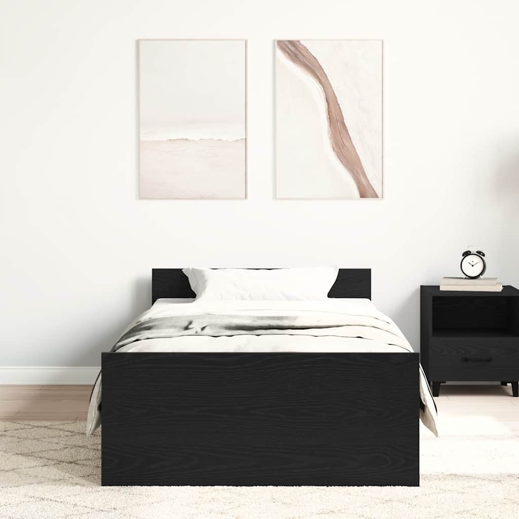 Giroletto senza Materasso Rovere Nero 100x200 cm in Truciolato