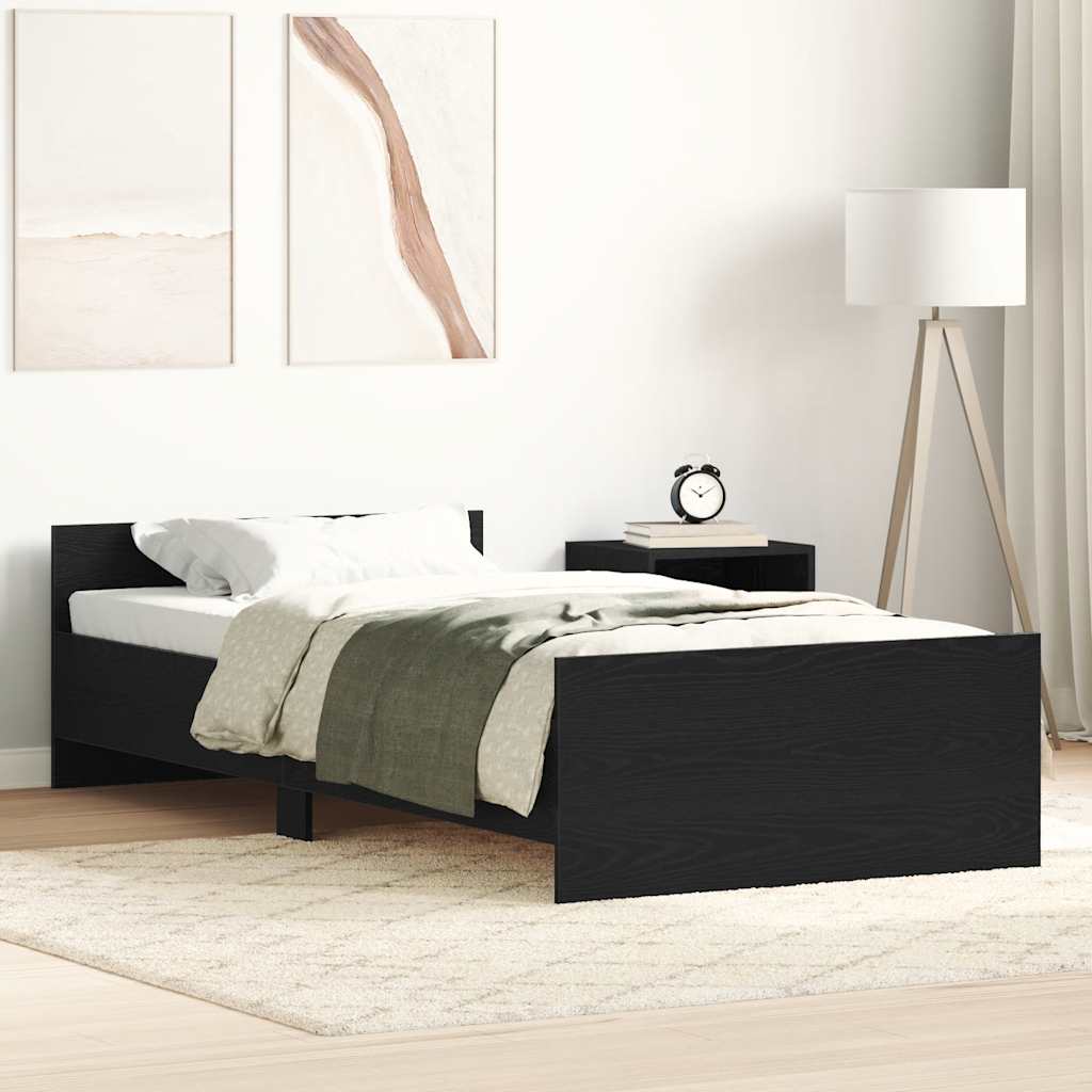 Giroletto senza Materasso Rovere Nero 100x200 cm in Truciolato