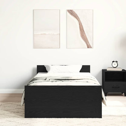Giroletto senza Materasso Rovere Nero 90x190cm in Truciolato