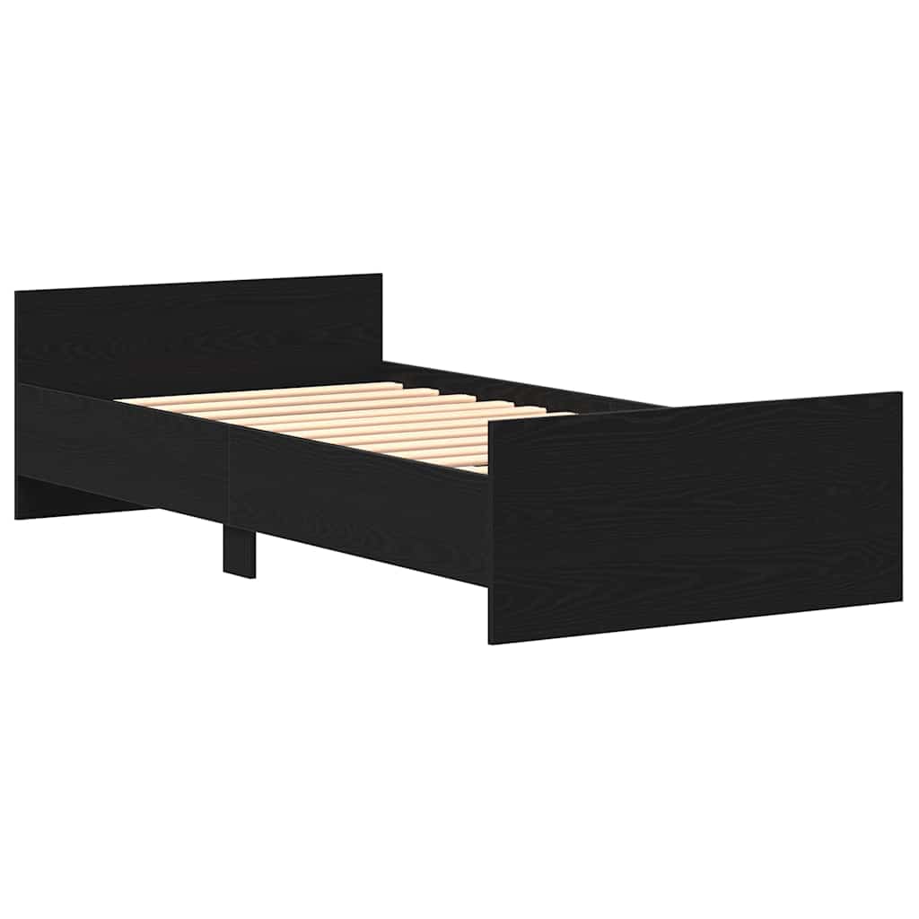 Giroletto senza Materasso Rovere Nero 90x190cm in Truciolato
