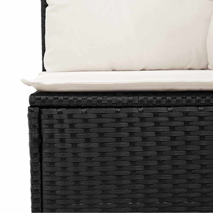 Set Divani da Giardino con Cuscini 2 pz Nero Polyrattan Acacia