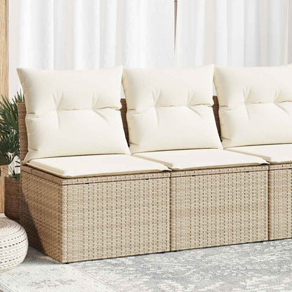 Set Divano da Giardino 2 pz con Cuscini Beige Polyrattan Acacia