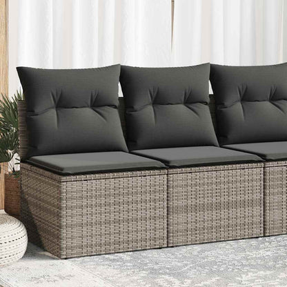 Set Divano Giardino 2 pz con Cuscini Grigio Polyrattan Acacia