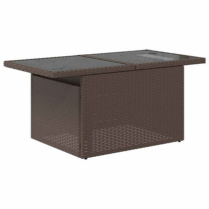 Set Divano da Giardino 5 pz Cuscini Marrone Polyrattan e Acacia