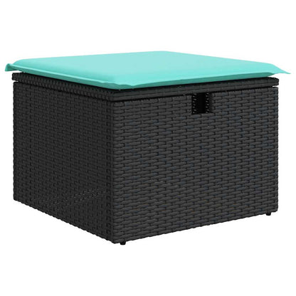 Set Divani da Giardino con Cuscini 8pz Nero Polyrattan Acacia