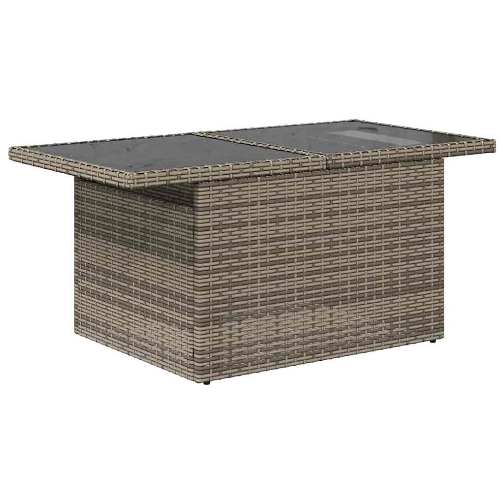Set Divani da Giardino con Cuscini 7pz Grigio Polyrattan Acacia