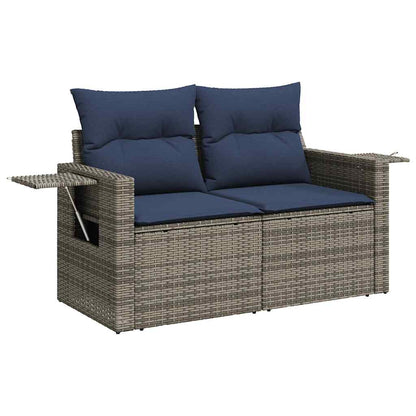 Set Divani da Giardino con Cuscini 7pz Grigio Polyrattan