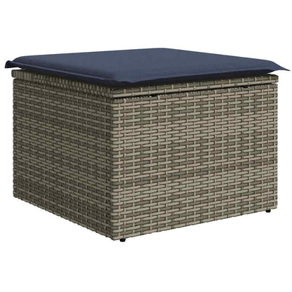 Set Divano da Giardino 6 pz con Cuscini Grigio Polyrattan Acacia