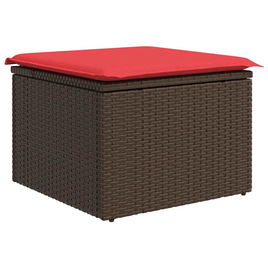 Set Divano Giardino 6 pz con Cuscini Marrone Polyrattan Acacia