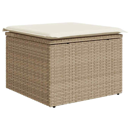 Set Divano da Giardino 6 pz con Cuscini Beige Polyrattan Acacia