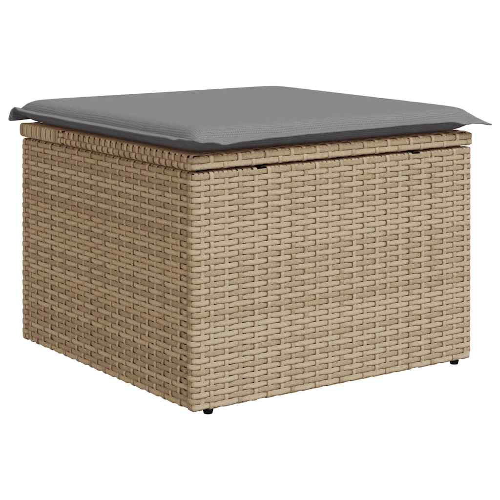 Set Divano da Giardino 6 pz con Cuscini Beige Polyrattan Acacia
