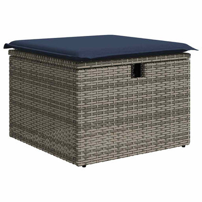 Set Divano Giardino 6 pz con Cuscini Grigio Polyrattan Acacia